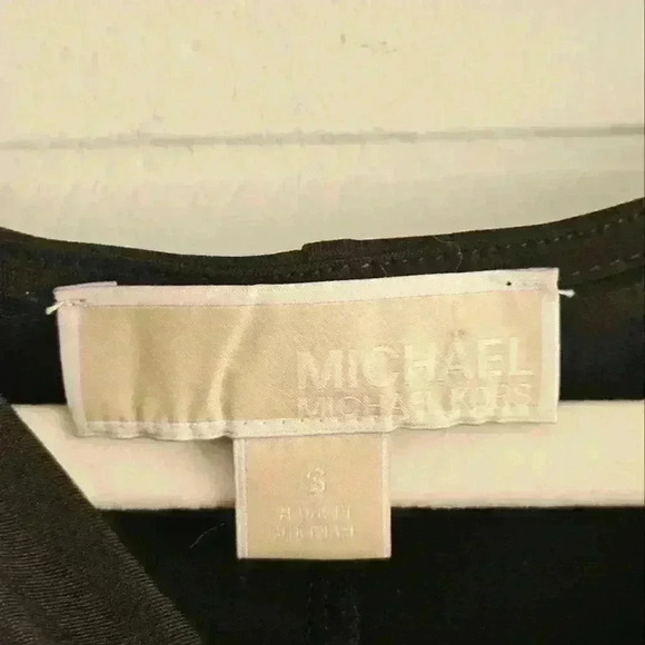 MICHAEL Michael Kors Black Midi Cap Sleeve Twist Waist Coctail Dress Sz S EUC - Picture 6 of 11